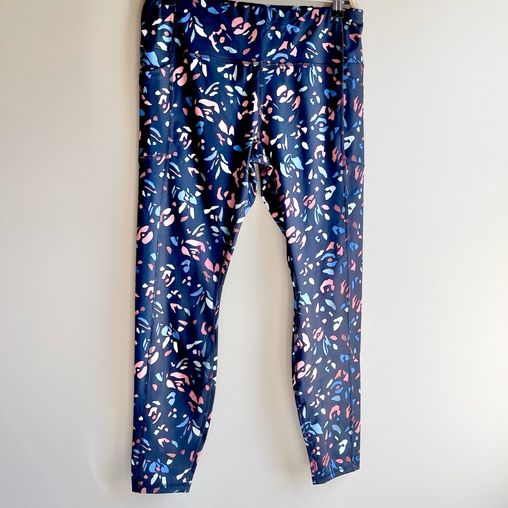 Avia Abstract Flower Print Multi Color Leggings - Picture 3 of 3